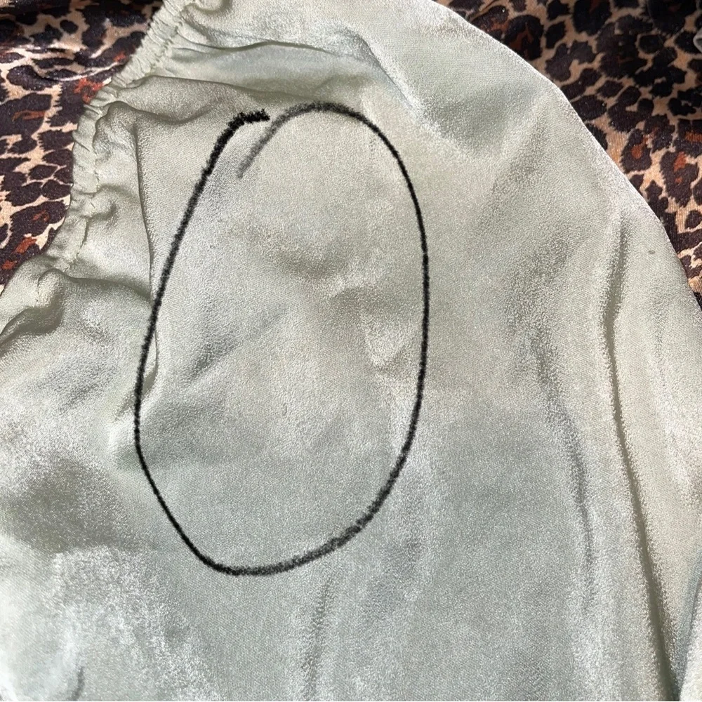 Hello Molly Done With You Satin Long Sleeve Green Dress